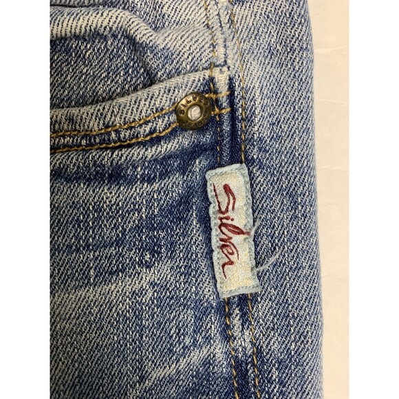 🌻2 for $20 🌻 SILVER Tyler Jeans Womens 33 Ankle Crop Blue Faded Retro - Picture 5 of 9